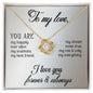 To My Love, Love Knot Necklace