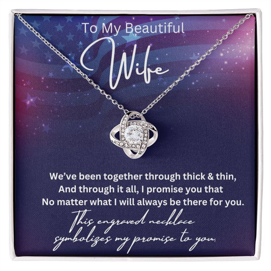 To My Beautiful Wife Love Knot Necklace