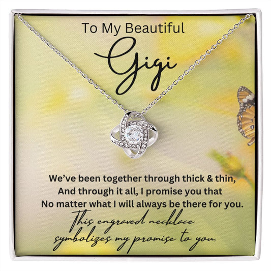 To My Beautiful Gigi Love Knot Necklace