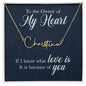 To the Owner of My Heart Signature Style Name Necklace