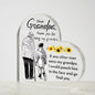 Dear Grandpa Heart Shaped Acrylic Plaque