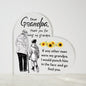 Dear Grandpa Heart Shaped Acrylic Plaque