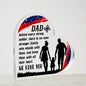 Silhouette DAD Family Heart Shaped Acrylic Plaque