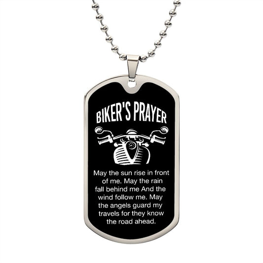 Biker's Prayer  Dog Tag