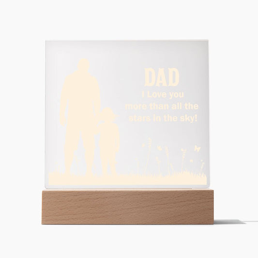 Silhouette DAD I Love You Square Acrylic Plaque