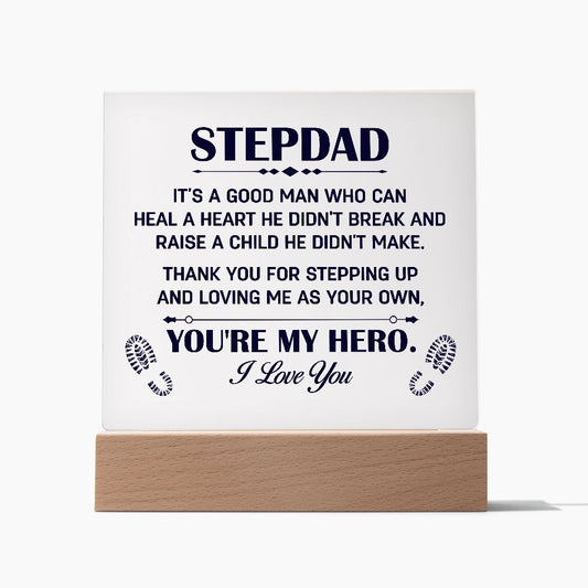 HERO STEPDAD Square Acrylic Plaque